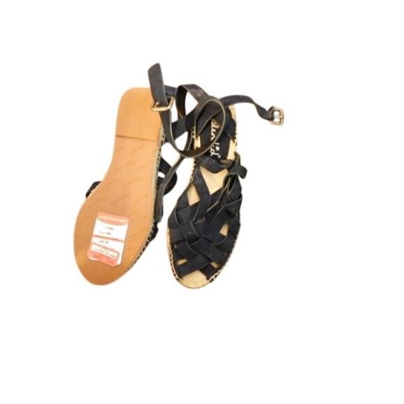 Splendid Size 8M Navy Blue Leather Espadrille Style Flat Shoes Ankle Strap NEW - Picture 3 of 3